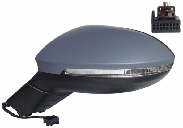 Accéder à la pièce Rétroviseur électrique gauche, asphérique, chauffant, apprêté, avec feu clignotant, LED (6 broches)