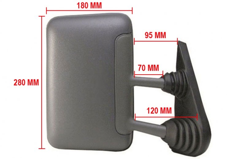 Accéder à la pièce Rétroviseur manuel droit, convexe (court) (Jusqu'à 1995)