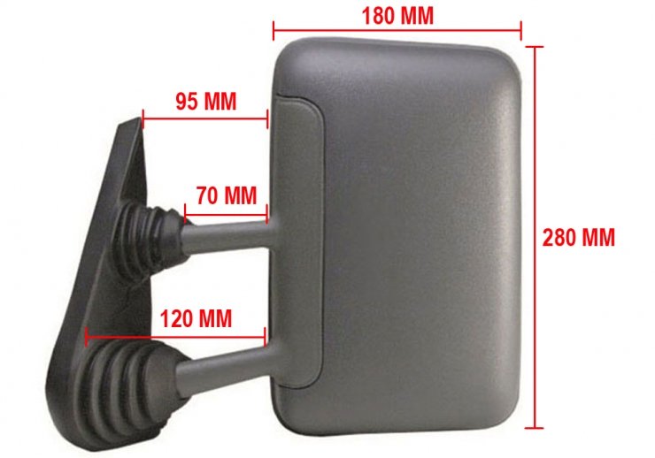 Accéder à la pièce Rétroviseur manuel gauche, convexe (court) (Jusqu'à 1995)