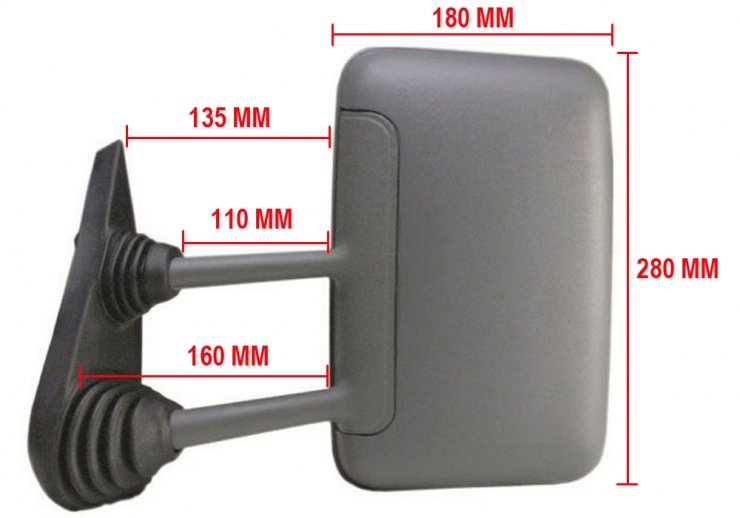 Accéder à la pièce Rétroviseur manuel gauche, convexe (long)