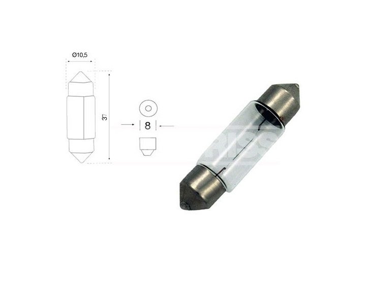 Accéder à la pièce BOÎTE 10 AMPOULES 12V C5W 38X11MM.