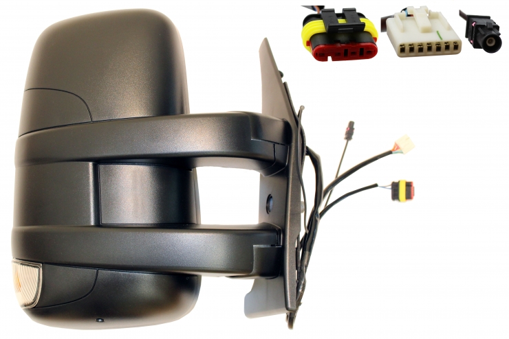 Accéder à la pièce Rétroviseur électrique droit, convexe, chauffant, avec feu clignotant, avec antenne (court) (9 broches)