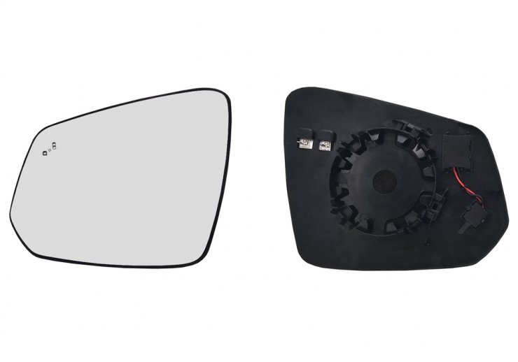 Accéder à la pièce Glace + support rétroviseur gauche, convexe, chauffant, side (2 broches)