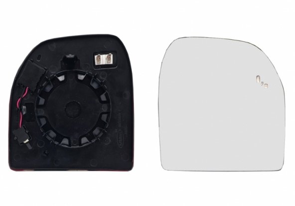 Accéder à la pièce Glace + support rétroviseur droit, convexe, chauffant, side (2 broches)