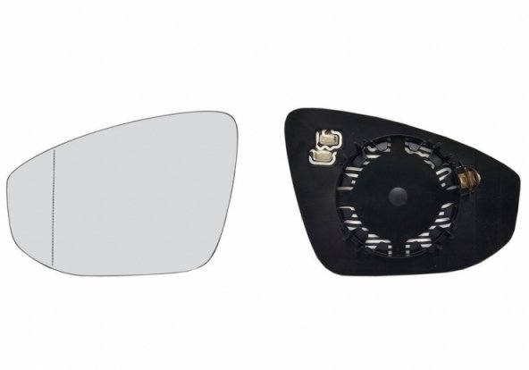 Accéder à la pièce Glace + support de rétroviseur gauche, asphérique, thermique (2 broches)