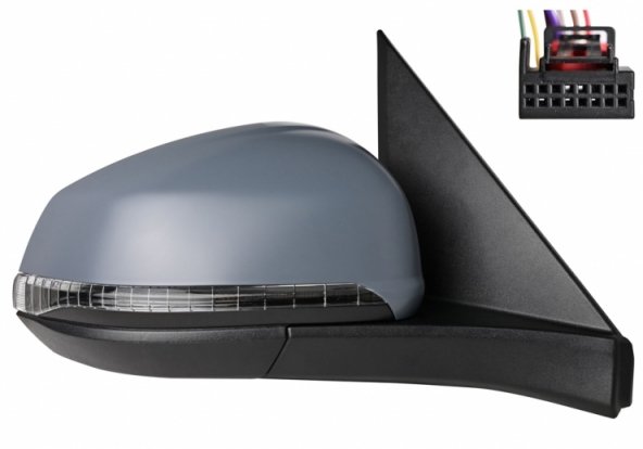 Accéder à la pièce Rétroviseur électrique droit, convexe, chauffant, apprêté, rabattable, avec feu clignotant, courtoisie (9 broches)