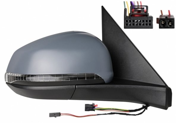 Accéder à la pièce Rétroviseur électrique droit, convexe, chauffant, apprêté, rabattable, avec feu clignotant, courtoisie, side (11 broches)