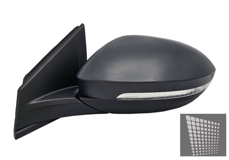 Rétroviseur électrique gauche, asphérique, chauffant, apprêté, rabattable, avec feu clignotant, courtoisie (9 broches) ACCESSOIRES CAMION-AILES ET CALES DE ROUE pour VOLKSWAGEN TAIGO  pour VOLKSWAGEN TAIGO