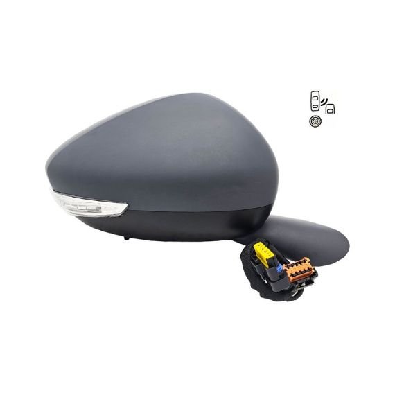 Accéder à la pièce Rétroviseur électrique droit, convexe, chauffant, apprêté, rabattable, avec feu clignotant, courtoisie, mémoire, side (18 broches)