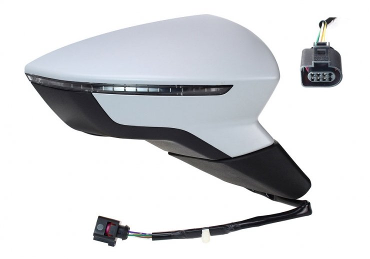 Accéder à la pièce Rétroviseur électrique droit, convexe, chauffant, apprêté, rabattable, avec feu clignotant, mémoire (12 broches)