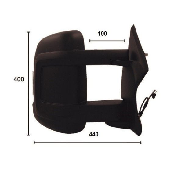 Rétroviseur électrique droit, convexe, chauffant, avec feu clignotant (16W), antenne (longue) CITROEN-JUMPER pour CITROEN JUMPER  pour CITROEN JUMPER