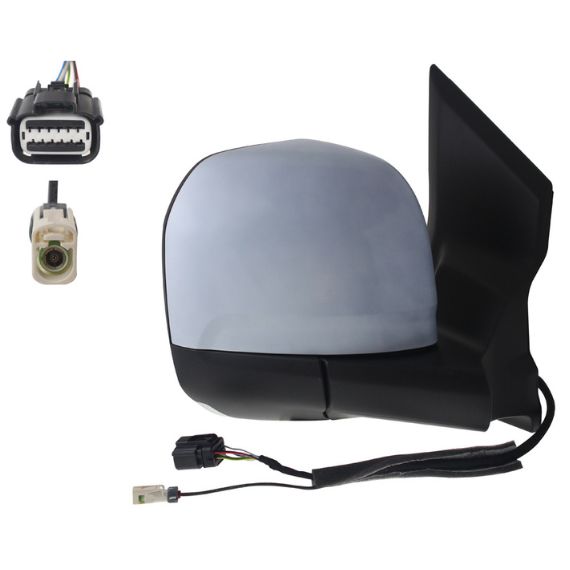 Accéder à la pièce Rétroviseur électrique droit, convexe, chauffant, apprêté, avec antenne, avec feu clignotant, sonde (9 broches)