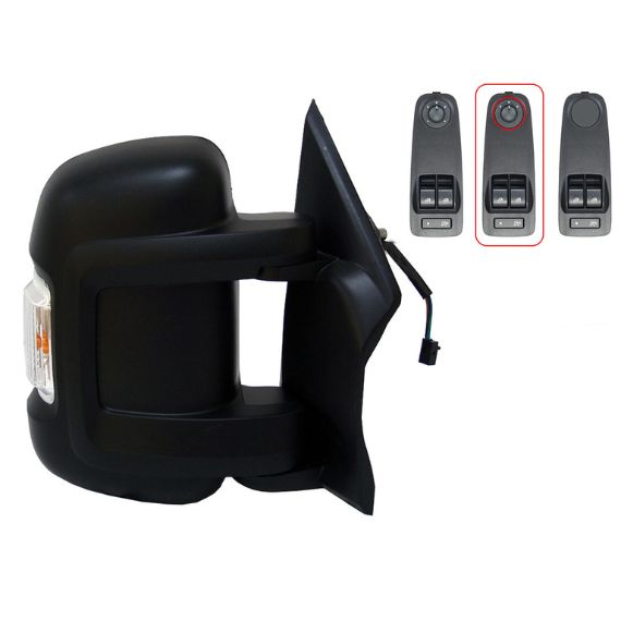 Rétroviseur électrique droit, convexe, chauffant (16W) (6 broches) (court) CITROEN-JUMPER pour CITROEN JUMPER  pour CITROEN JUMPER