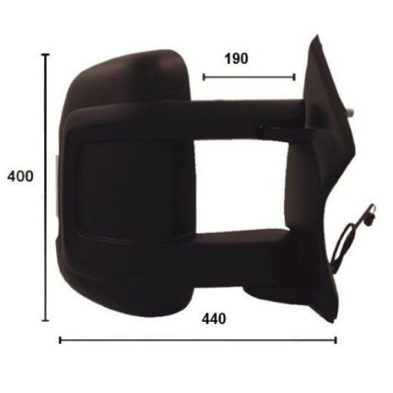 Rétroviseur électrique droit, convexe, chauffant, avec feu clignotant (16W) (8 broches) (long) CITROEN-JUMPER pour CITROEN JUMPER  pour CITROEN JUMPER