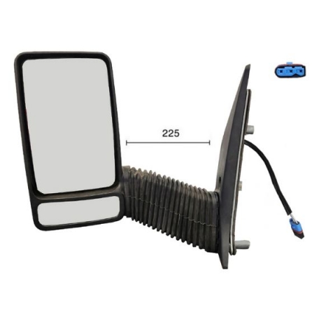 Accéder à la pièce Rétroviseur manuel gauche, convexe, sonde (2 broches) (bras long)