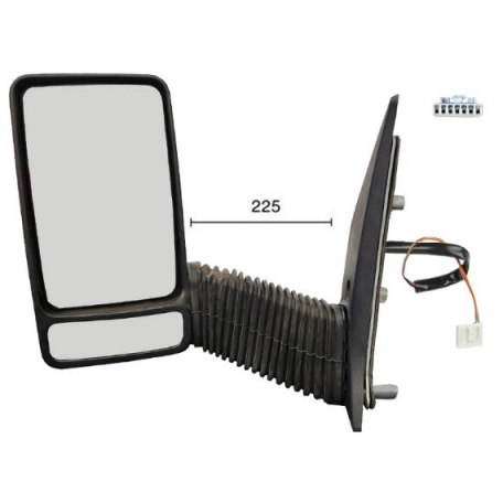 Accéder à la pièce Rétroviseur manuel gauche, convexe, sonde (2 broches) (bras long)