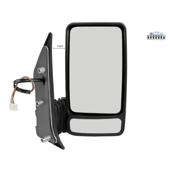 Accéder à la pièce Rétroviseur électrique droit, convexe, chauffant (5 broches) (Bras court)