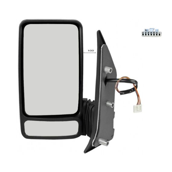 Accéder à la pièce Rétroviseur électrique gauche, convexe, chauffant, sonde (7 broches) (bras court)