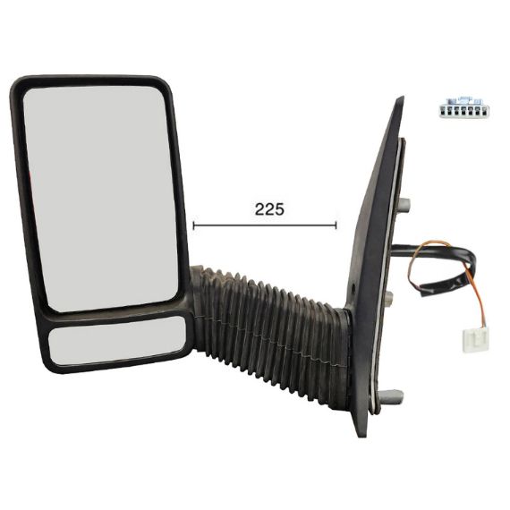 Accéder à la pièce Rétroviseur manuel gauche, convexe, sonde (2 broches) (bras long)