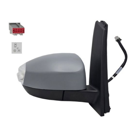 Accéder à la pièce Rétroviseur électrique droit, convexe, chauffant, apprêté, rabattable, avec feu clignotant, courtoisie, side (10 broches)