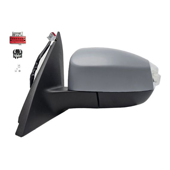 Rétroviseur électrique gauche, asphérique, chauffant, apprêté, rabattable, avec feu clignotant, courtoisie, side (10 broches) ACCESSOIRES CAMION-AILES ET CALES DE ROUE pour FORD S-MAX  pour FORD S-MAX