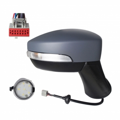 Accéder à la pièce Rétroviseur électrique droit, apprêté, asphérique, chauffant, rabattable, avec feu clignotant, courtoisie (10 broches)