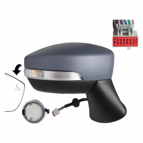 Accéder à la pièce Rétroviseur électrique droit, apprêté, convexe, chauffant, rabattable, avec feu clignotant, courtoisie, side (12 broches) (Depuis 2019)