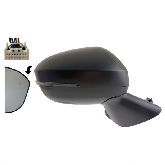 Accéder à la pièce Rétroviseur électrique droit, convexe, chauffé, apprêté, rabattable, avec feu clignotant, side (9 broches)
