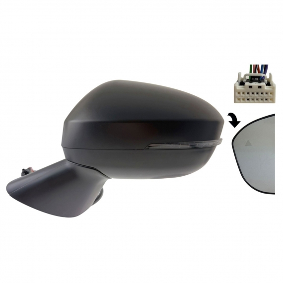 Accéder à la pièce Rétroviseur électrique gauche, convexe, chauffé, apprêté, rabattable, avec feu clignotant, side (9 broches)