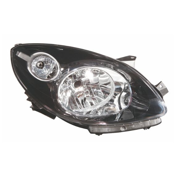 Phare électrique droit, noir, H4