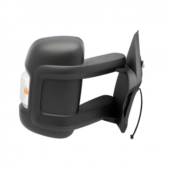 Rétroviseur électrique droit, convexe, chauffant, avec feu clignotant (16W) (8 broches) (Bras long)