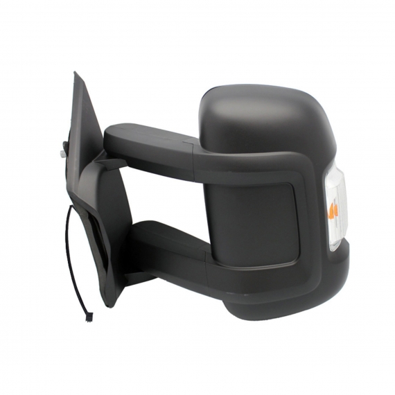 Rétroviseur électrique gauche, convexe, chauffant, avec feu clignotant (16W) (8 broches) (Bras long)